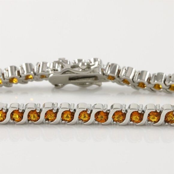 GLAMOURESQ, NEW, 5.25CT CITRINE, 14K GOLD-FILLED BRACELET BG904TZ - Picture 7 of 9